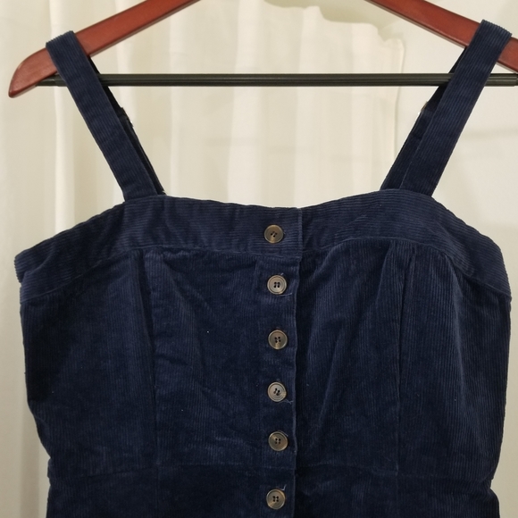 Tilly's Sky and Sparrow Corduroy Button Front Dress in Navy Blue Women's Size L - Picture 3 of 5